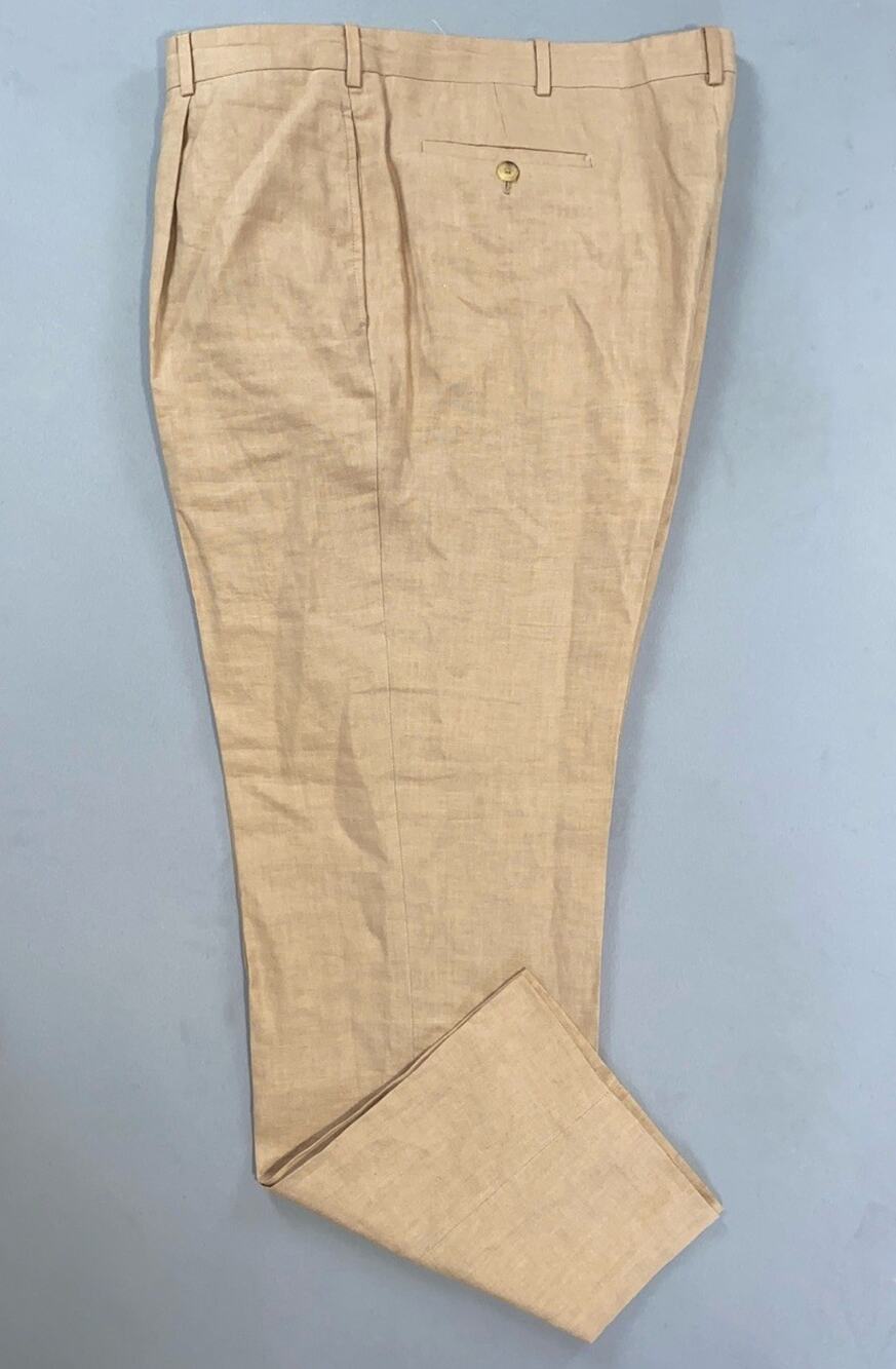 Ralph Lauren Italy Purple Label Men's Pleated 100% Linen Dress Pants. 38X31.5